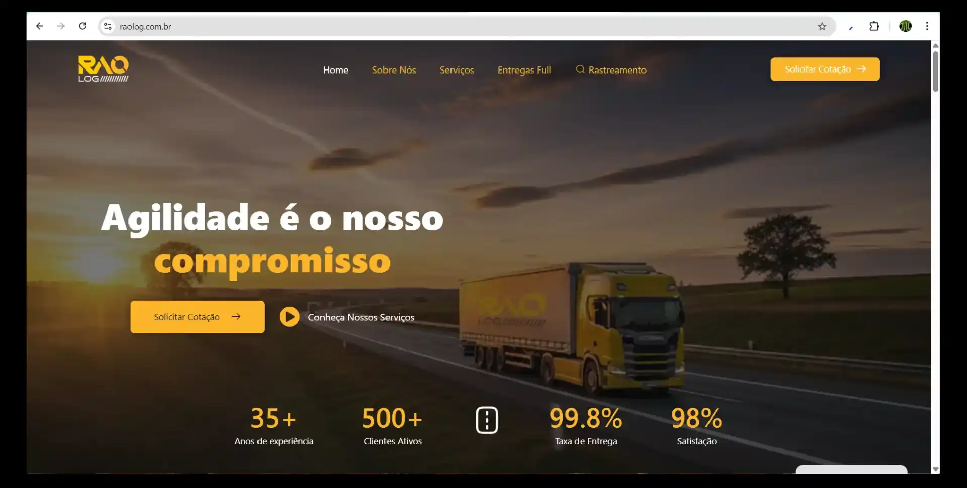 Case de Sucesso: Site RAOLOG Transportes